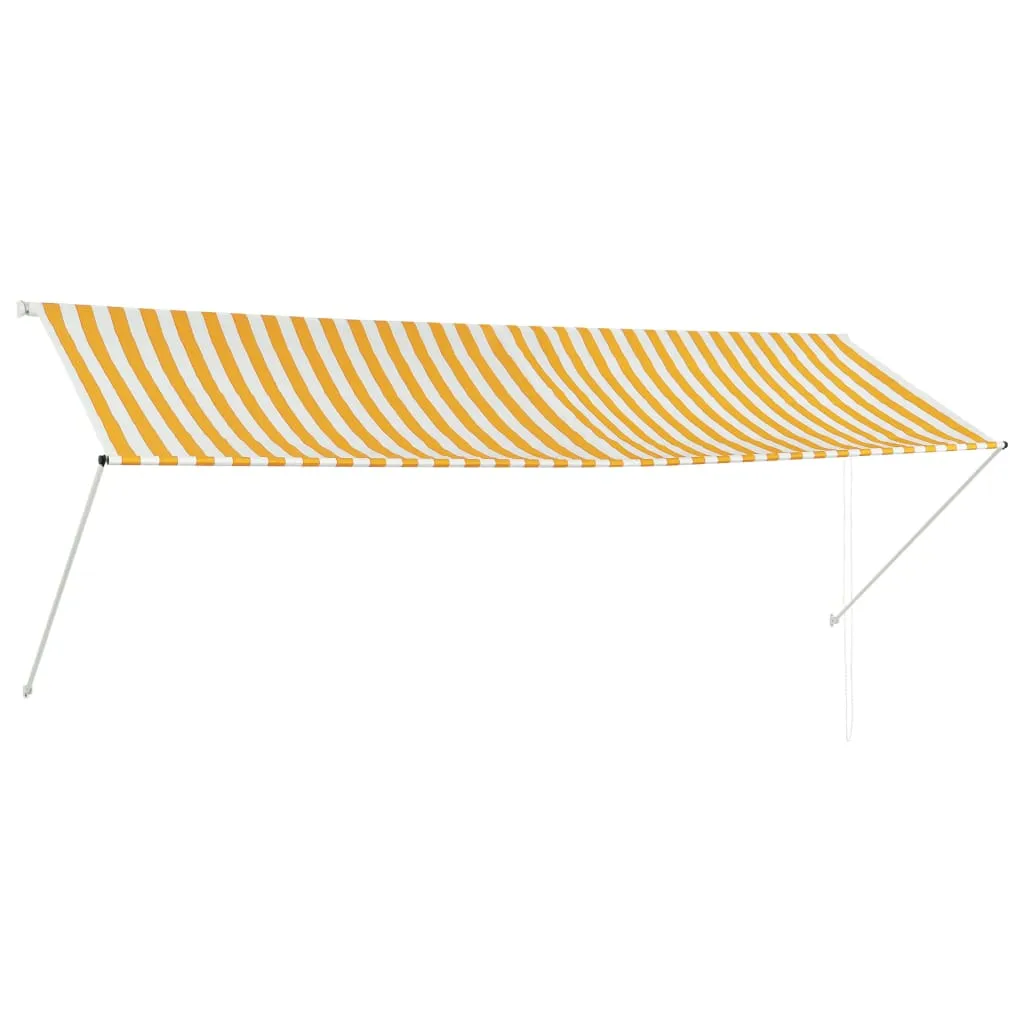 CLORIS Designermöbel Einziehbare Markise Gelb und Weiß 350 x 150 cm